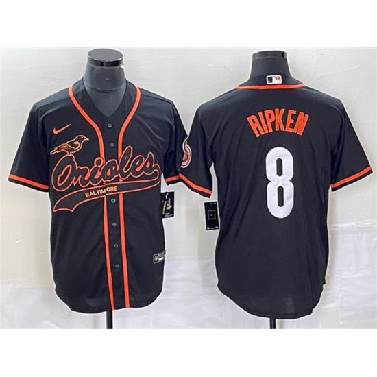 Men Baltimore Orioles 8 Cal Ripken Jr  Black City Connect Cool Base Stitched Baseball Jersey