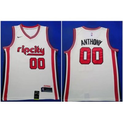 Blazers 00 Carmelo Anthony White Red 2019 20 Nike Swingman Jersey