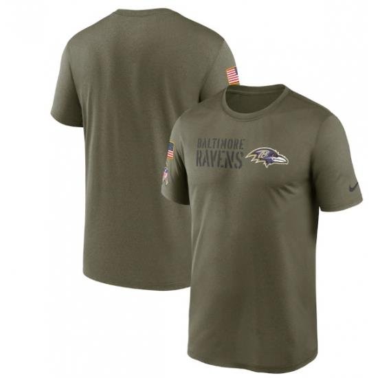 Men Baltimore Ravens Olive 2022 Salute To Service Legend Team T Shirt