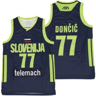 Men Mavericks 77 Luka Doncic Slovenija National Jersey Green