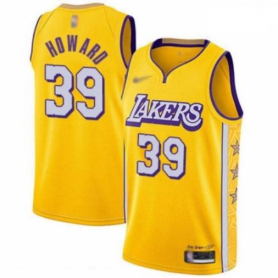 Lakers 39 Dwight Howard Gold Basketball Swingman City Edition 2019 20 Jersey