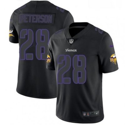 Mens Nike Minnesota Vikings 28 Adrian Peterson Limited Black Rush Impact NFL Jersey