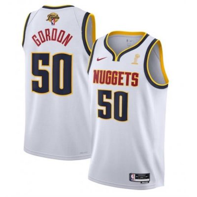 Men Denver Nuggets 50 Aaron Gordon White 2023 Finals Association Edition Stitched Basketball Jersey