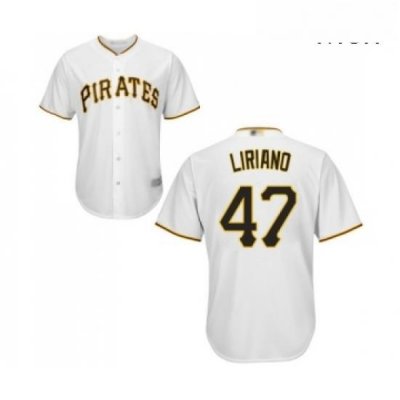 Mens Pittsburgh Pirates 47 Francisco Liriano Replica White Home Cool Base Baseball Jersey