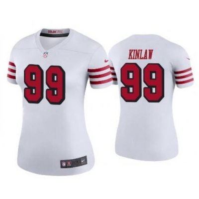 Women 49ers 99 Javon kinlaw Women Rush Jersey White