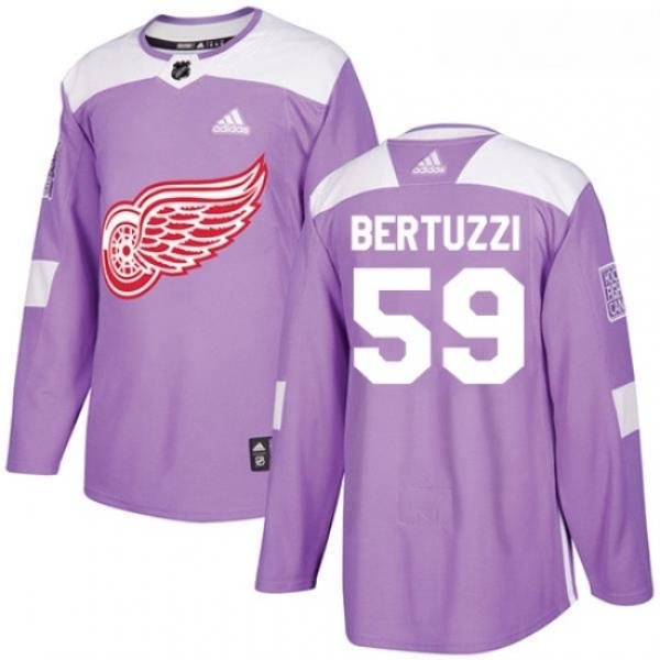 Youth Adidas Detroit Red Wings 59 Tyler Bertuzzi Authentic Purple Fights Cancer Practice NHL Jersey