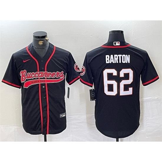 Men Tampa Bay Buccaneers 62 Graham Barton Black Cool Base Stitched Baseball Jersey