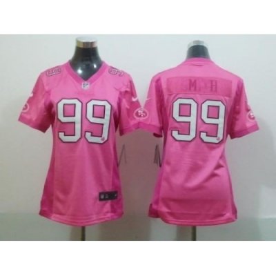 Nike Women San Francisco 49ers #99 Aldon Smith pink jerseys[2012 love]