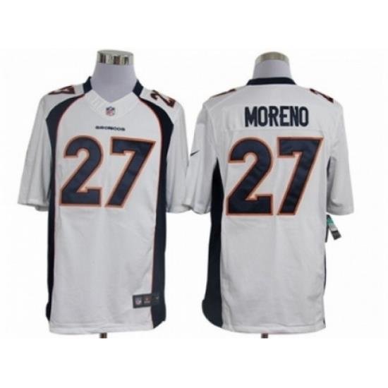 Nike Denver Broncos 27 Knowshon Moreno White Limited NFL Jersey