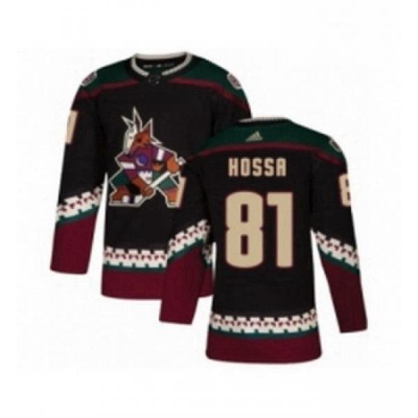 Youth Adidas Arizona Coyotes 81 Marian Hossa Premier Black Alternate NHL Jersey