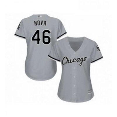 Womens Chicago White Sox 46 Ivan Nova Replica Grey Road Cool Base Baseball Jersey