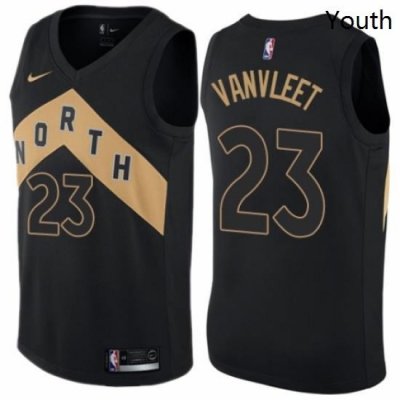 Youth Nike Toronto Raptors 23 Fred VanVleet Swingman Black NBA Jersey City Edition