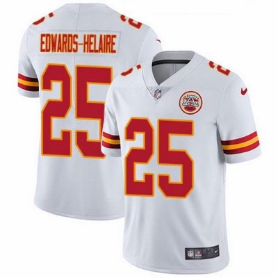 Nike Chiefs 25 Clyde Edwards Helaire White Men Stitched NFL Vapor Untouchable Limited Jersey