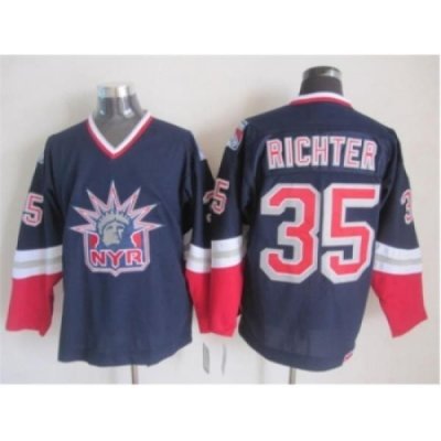 NHL New York Rangers #35 Richter Dark blue jerseys[Retro Former head]