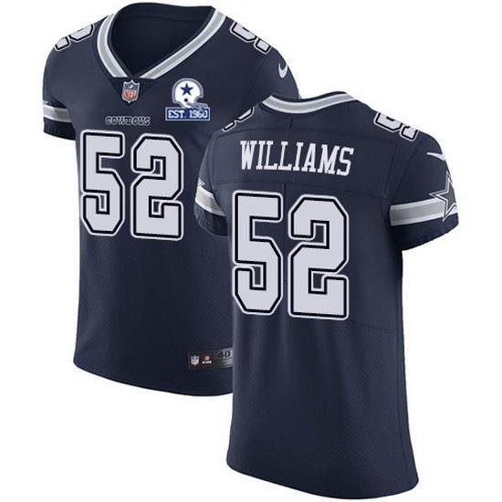 Nike Cowboys 52 Connor Williams Navy Blue Team Color Men Stitched With Established In 1960 Patch NFL Vapor Untouchable Elite Jersey