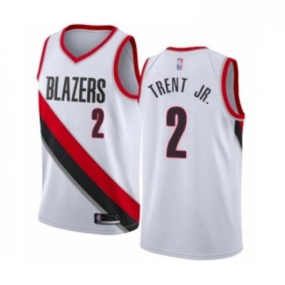 Youth Portland Trail Blazers 2 Gary Trent Jr Swingman White Basketball Jersey Association Edition