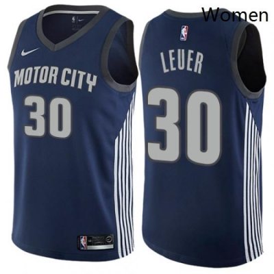 Womens Nike Detroit Pistons 30 Jon Leuer Swingman Navy Blue NBA Jersey City Edition