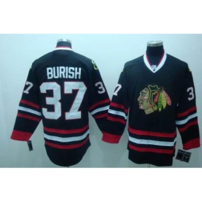 Chicago Blackhawks #37 Adam Burish Jerseys black