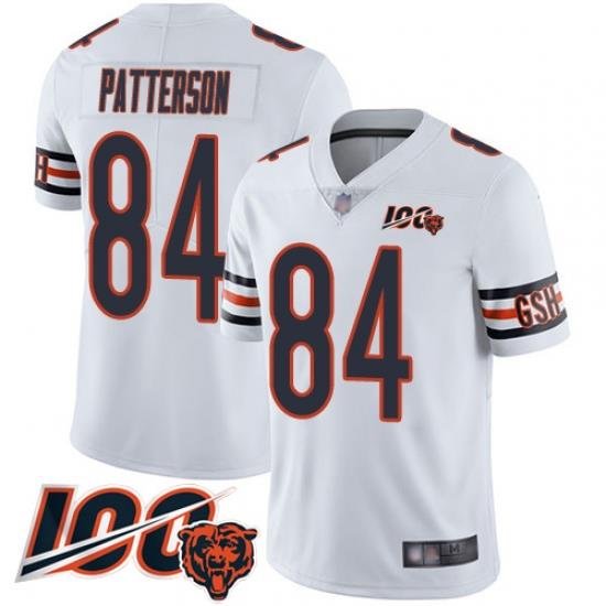 Men Chicago Bears 84 Cordarrelle Patterson White Vapor Untouchable Limited Player 100th Season Football Jersey