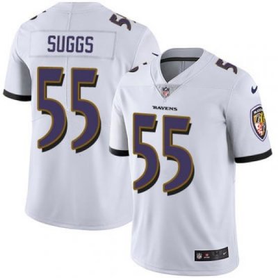 Nike Ravens #55 Terrell Suggs White Mens Stitched NFL Vapor Untouchable Limited Jersey