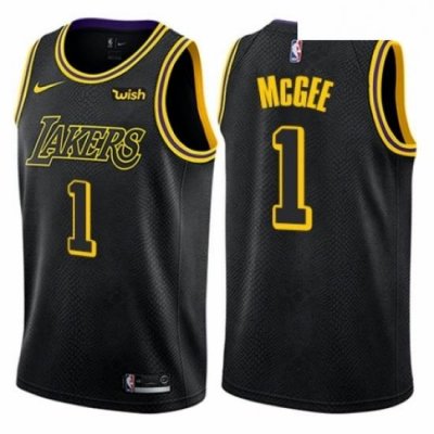 Youth Nike Los Angeles Lakers 1 JaVale McGee Swingman Black NBA Jersey City Edition