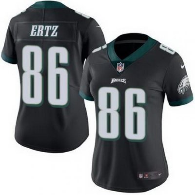 Nike Eagles #86 Zach Ertz Black Womens Stitched NFL Limited Rush Jersey