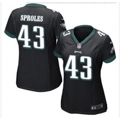 Women NEW Eagles #43 Darren Sproles Black Alternate Stitched NFL New Elite Jersey