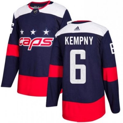 Youth Adidas Washington Capitals 6 Michal Kempny Authentic Navy Blue 2018 Stadium Series NHL Jerse