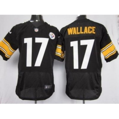 Nike Pittsburgh Steelers 17 Mike Wallace Black Elite NFL Jersey