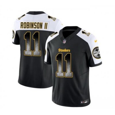 Men Pittsburgh Steelers 11 Allen Robinson II Black White 2023 F U S E  Vapor Untouchable Limited Stitched Jersey