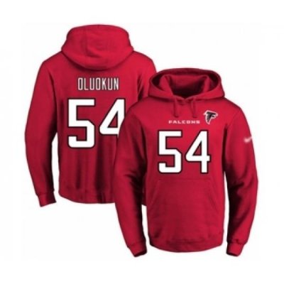 Football Mens Atlanta Falcons 54 Foye Oluokun Red Name Number Pullover Hoodie