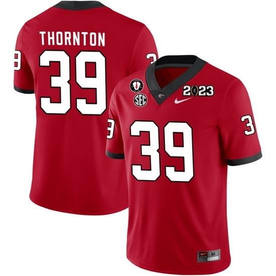 Men #39 Miles Thornton Georgia Bulldogs 2022-23 CTP National Championship Football Jerseys