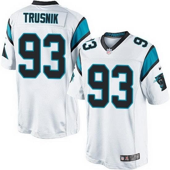 Nike Panthers #93 Jason Trusnik White Team Color Mens Stitched NFL Elite Jersey