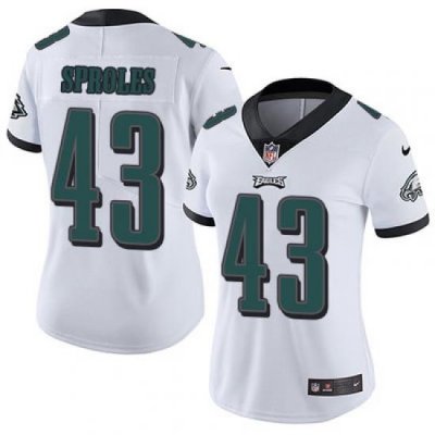 Nike Eagles #43 Darren Sproles White Womens Stitched NFL Vapor Untouchable Limited Jersey