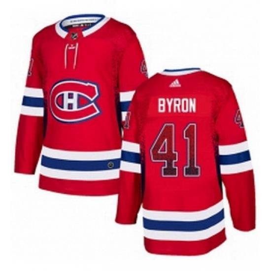 Mens Adidas Montreal Canadiens 41 Paul Byron Authentic Red Drift Fashion NHL Jersey