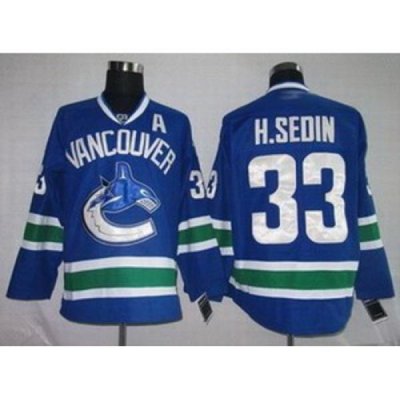 KIDS Vancouver Canucks 33 H.SEDIN blue Jersey