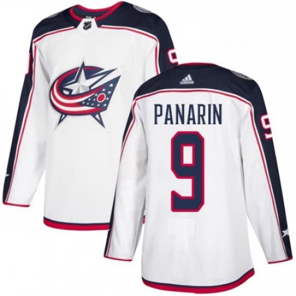 Mens Adidas Columbus Blue Jackets 9 Artemi Panarin White Road Authentic Stitched NHL Jersey