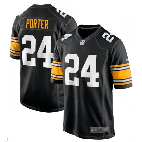 Men's Nike Joey Porter Jr. Black Pittsburgh Steelers #24 Stitched Game NFL Jersey