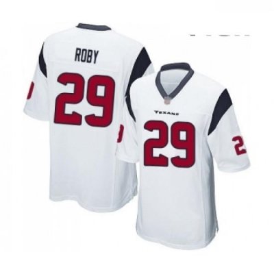 Men Houston Texans 29 Bradley Roby Game White Football Jersey