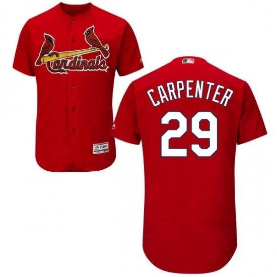 Mens Majestic St Louis Cardinals 29 Chris Carpenter Red Alternate Flex Base Authentic Collection MLB Jersey