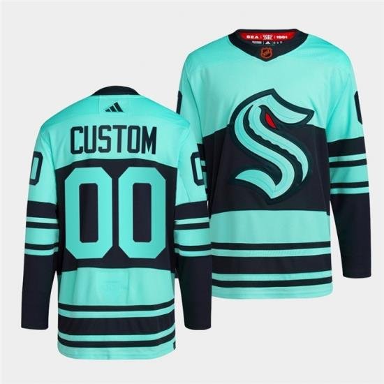 Men Women Youth Seattle Kraken Custom Ice Blue 2022 23 Reverse Retro Stitched Jersey