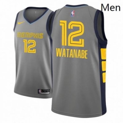 Men NBA 2018 19 Memphis Grizzlies 12 Yuta Watanabe City Edition Gray Jersey