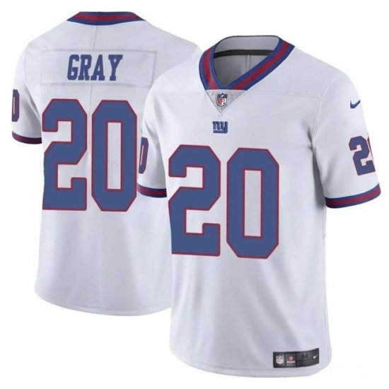 Men New York Giants 20 Eric Gray White Color Rush Limited Stitched Jersey