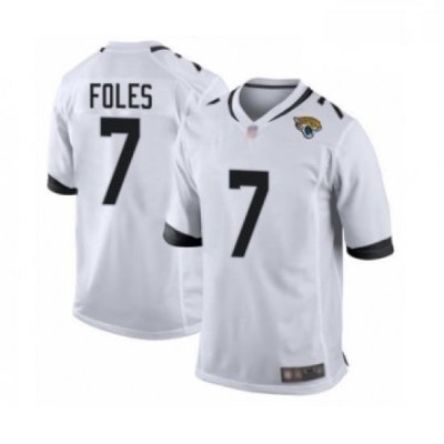 Men Jacksonville Jaguars 7 Nick Foles Game White Football Jersey