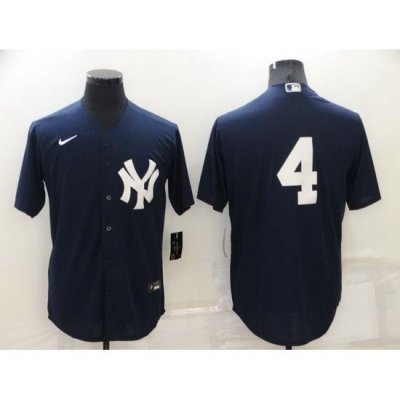 Men NeW York Yankees 4 Lou Gehrig Navy Cool Base Stitched jersey