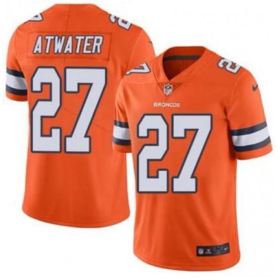 Nike Broncos #27 Steve Atwater Orange Rush Mens Stitched NFL Vapor Untouchable Limited Jersey