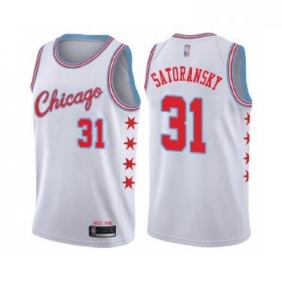 Womens Chicago Bulls 31 Tomas Satoransky Swingman White Basketball Jersey City Edition