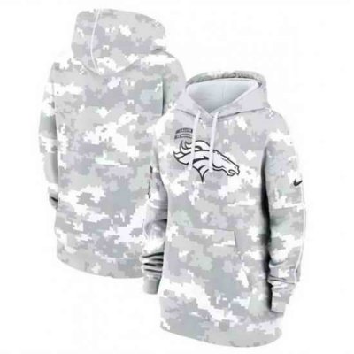 Women Denver Broncos 2024 Arctic Camo Salute To Service Club Fleece Pullover Hoodie