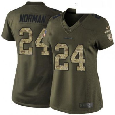 Womens Nike Washington Redskins 24 Josh Norman Elite Green Salute to Service NFL Jersey