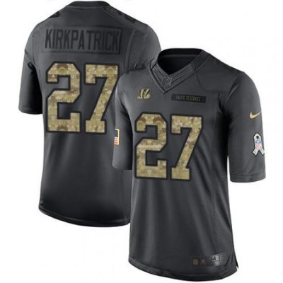 Nike Bengals #27 Dre Kirkpatrick Black Youth Stitched NFL Limited 2016 Salute to Service Jersey